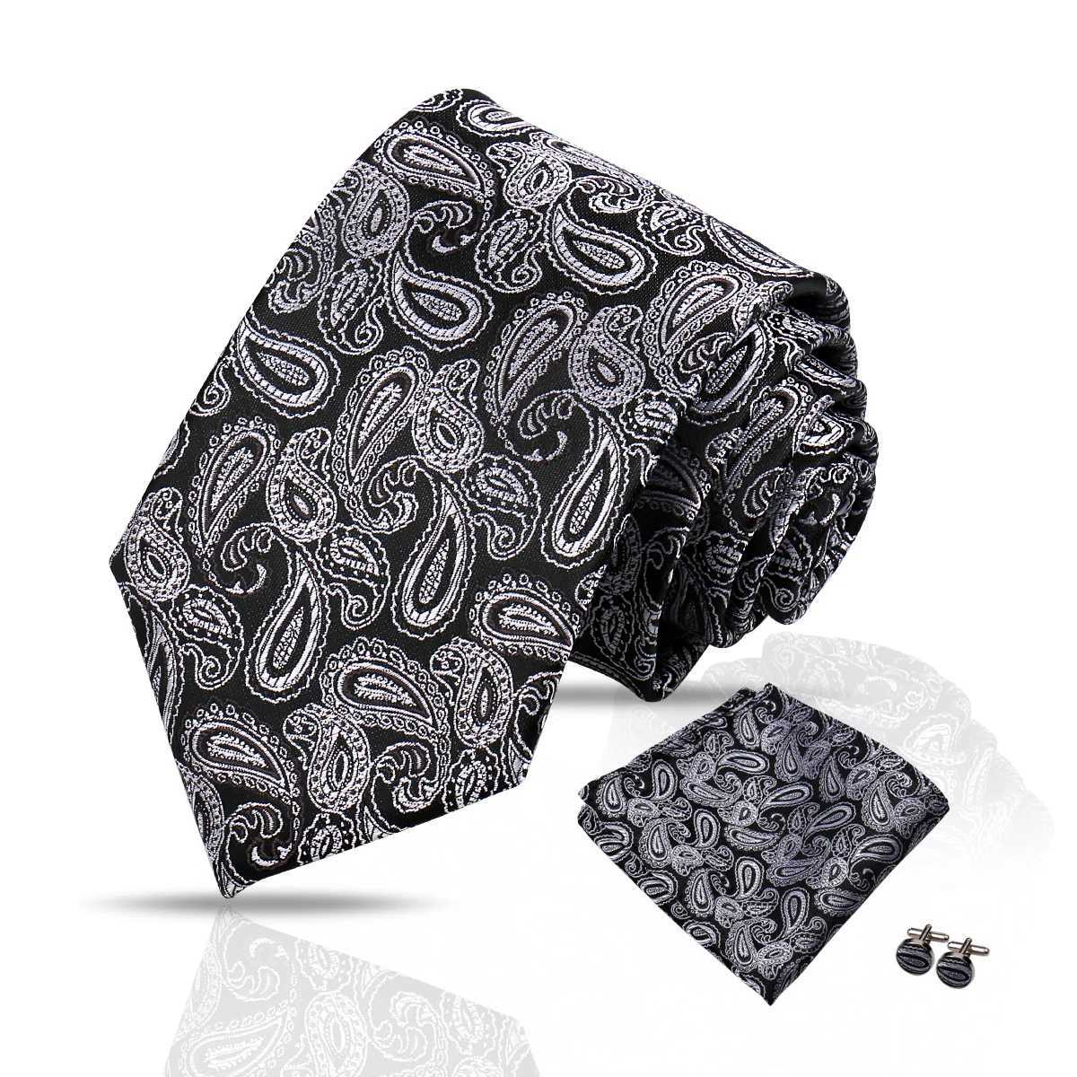 Man Tie Set Luxury 8CM Necktie For Men Business Pocket Square Cufflinks 3pcs Set Suit For Wedding Gro Grosman Shirts Gravata X2504071