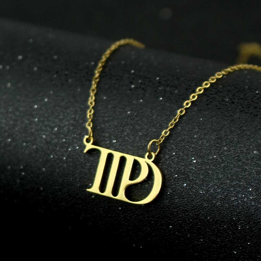 Famous Singer Taylor TTPD The Tortured Poets Department Necklace Stainless Steel Gold Silver Color Jewelry Gift for Swiftie FansC250407