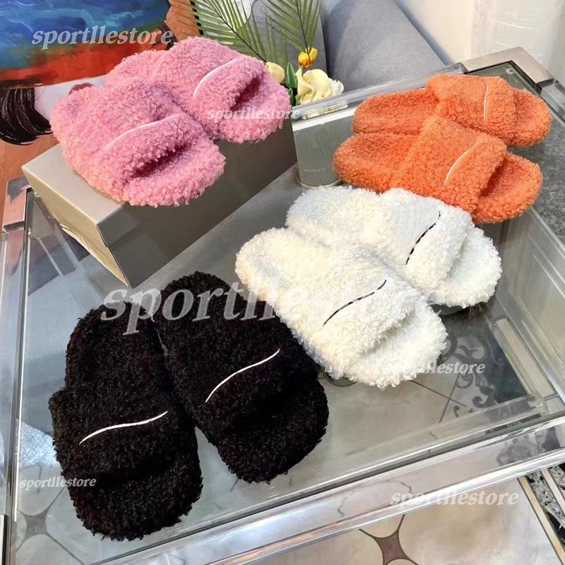 Luxury Slides Paris Designer men women Slippers Ladies Winter Fur Fluffy Furry Warm Letters Sandals Comfortable Fuzzy Girl Flip Flop Slipper