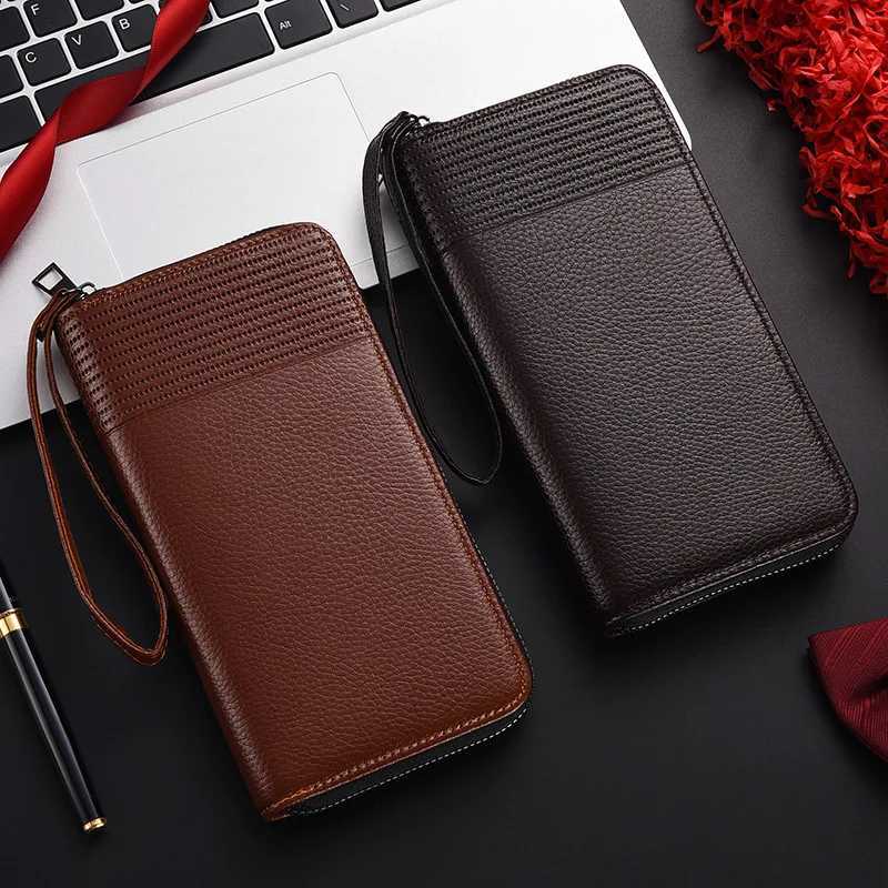 New Color Mens Long Wallet For Men Rfid Blocking Clutch Organizer Zipper Leather Business Id Card Holder Purse 2024 New H2511071