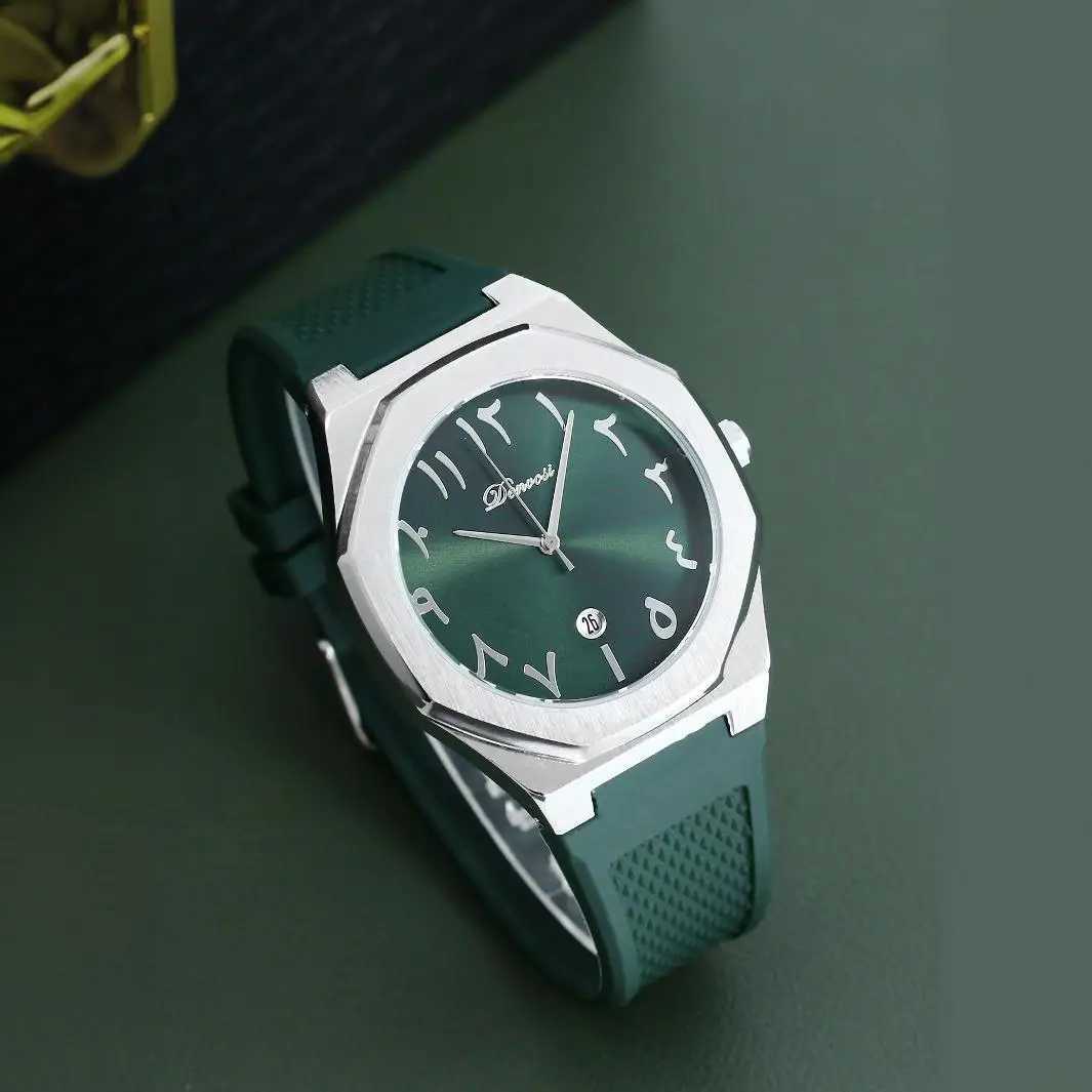 Middle East Arab Digital Creative Mens Watch Luxury Brand Quartz Fashion Silicone Watch Mens Gift Watch Reloj Hombre Y250407