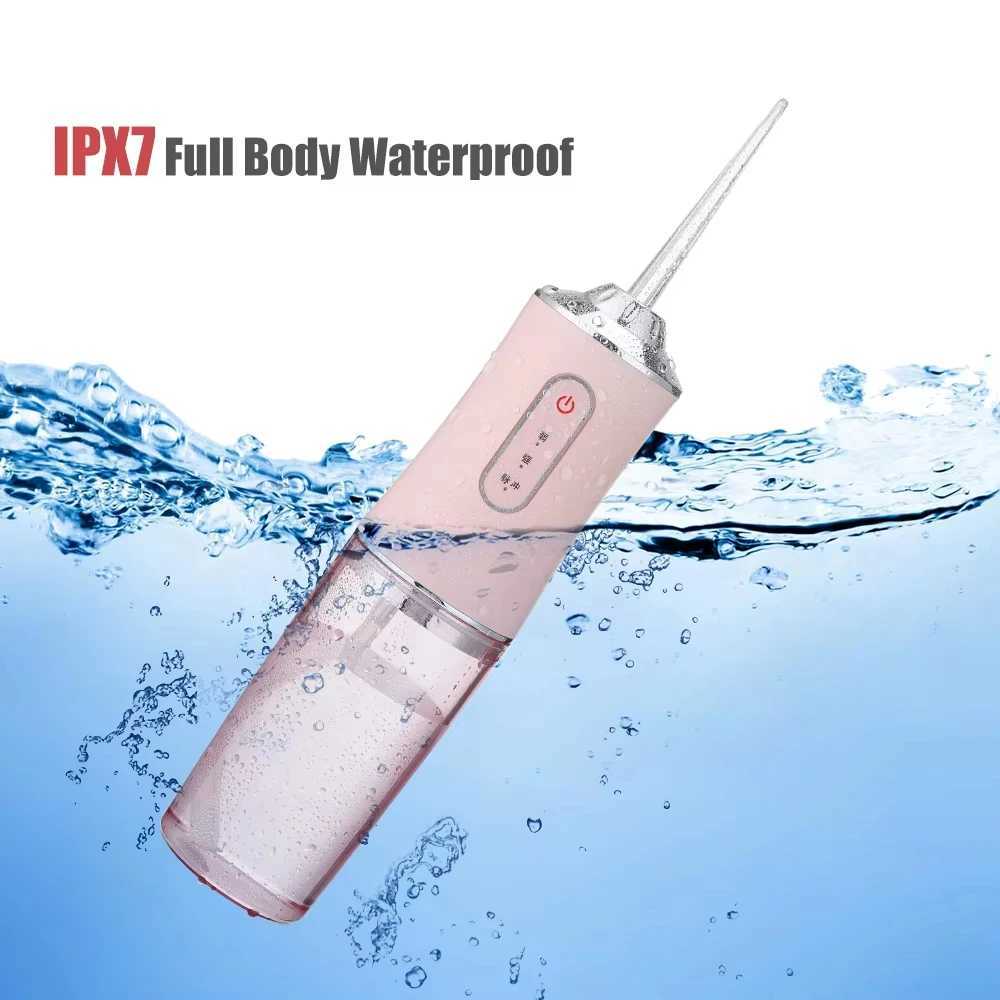 Oral irrigator portable dental sink USB charging sink dental pick 4 nozzles 220ml 3 modes IPX7 1400rpm M250408