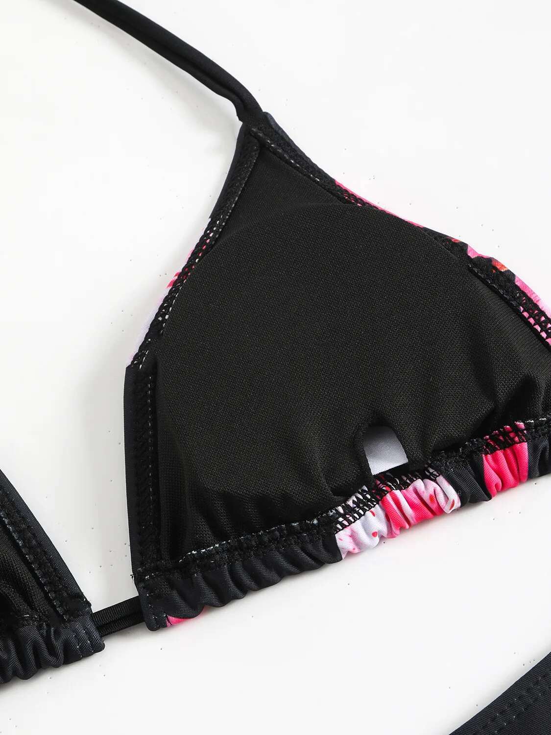 Dongdumaoyi Sexy Micro Bikini Women Black Floral Print Push Up Bra Tie Side Thong Swimsuit Brazilian Beach Bathing Suit Pool Swimwear