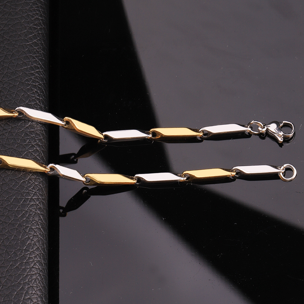 Stainless steel dia colored jewelry claw chain necklace