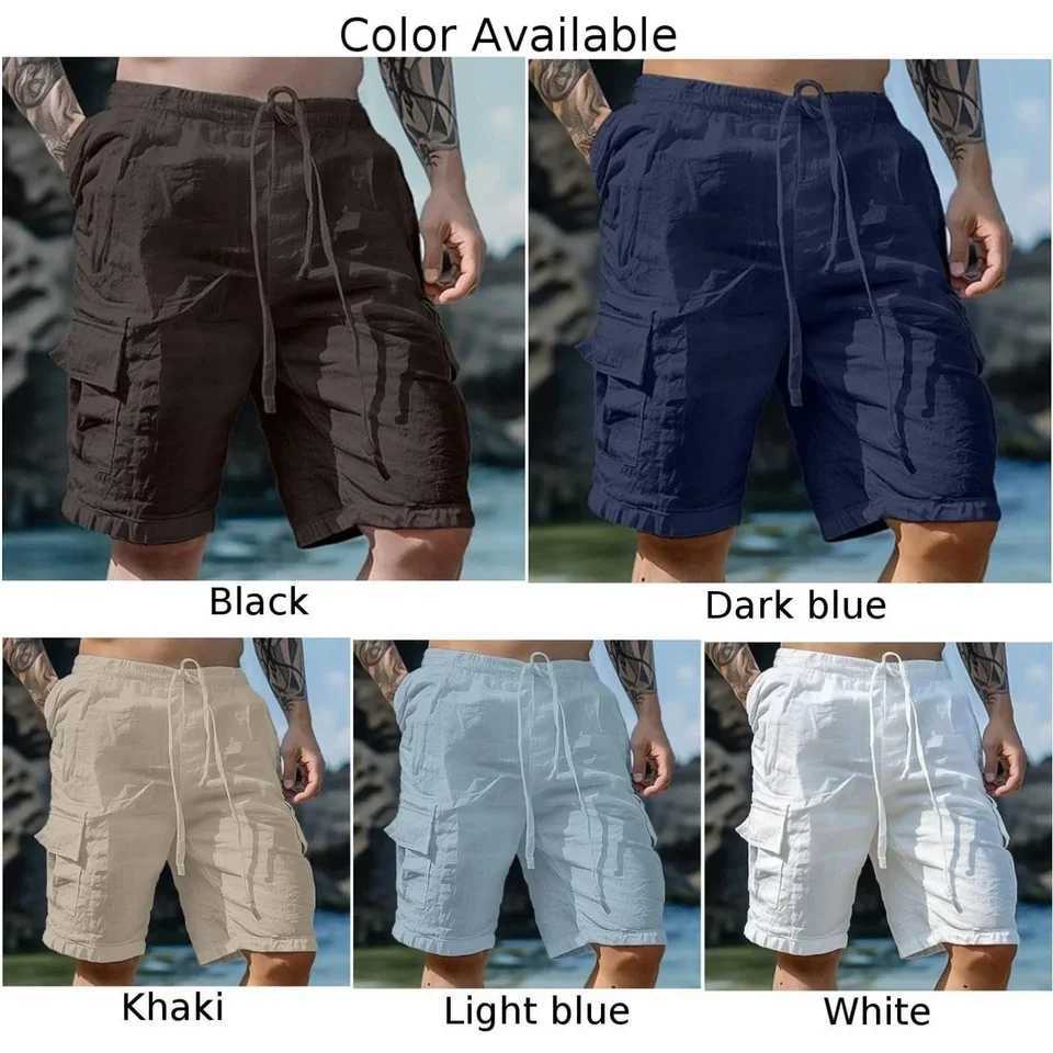 Mens loose cargo shorts with pockets fashionable beach streetwear sports and casual shorts running shortsXJ250407