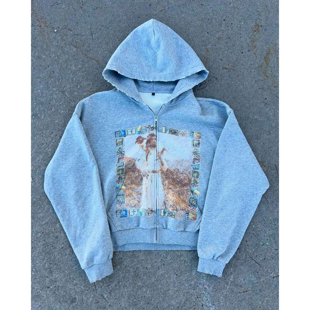 American style new fashionable 3D printed men's and women's casual pullover Catholic loose hoodie sweatshirt