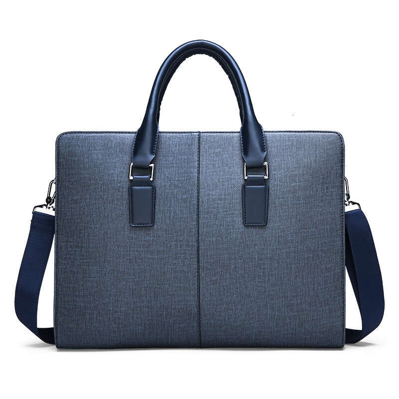 Large capacity business men's handheld horizontal style official document, foreskin material, single shoulder diagonal cross computer bag, new ca