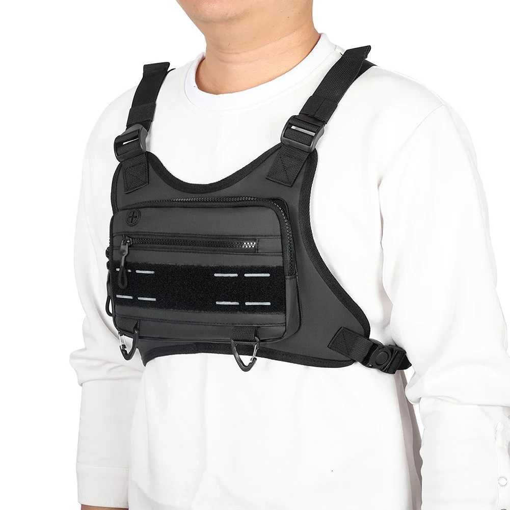 Unisex Sports Chest Bag with Adjustable Straps Tactical Shoulder Backpack Large Capacity Outdoor Cycling Climbing Bag IdogearC250407