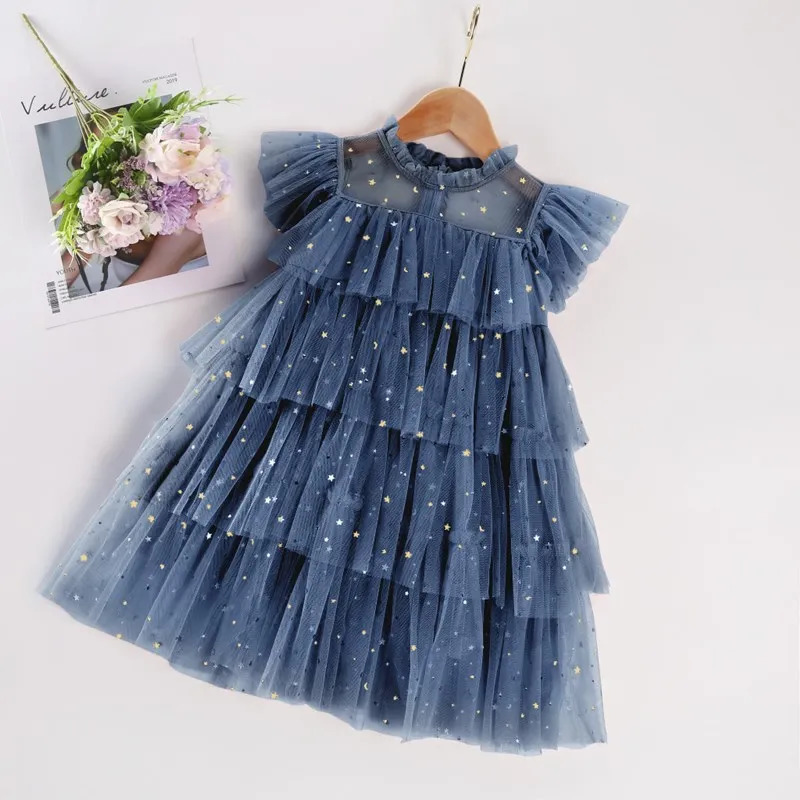 Toddler Girls Clothing Summer Sleeveless Floral Mesh Tutu Dress Baby Girl Casual Clothes Party Princess Dress Flower Girls Dress 250407