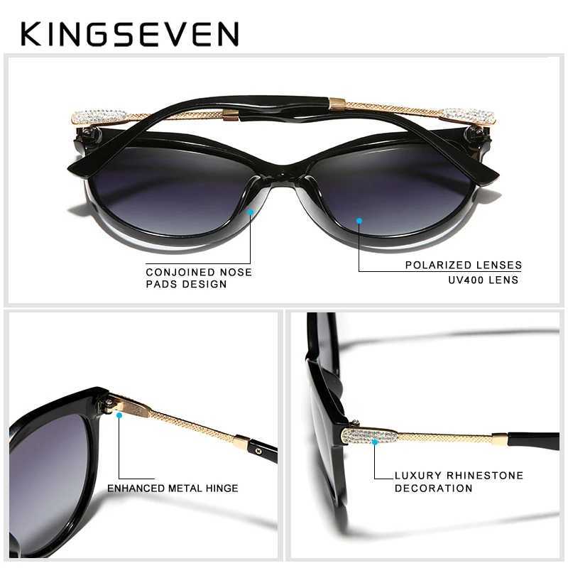 KINGSEVEN 2024 Polarized Womens Sunglasses Gradient Lens Luxury Sunglasses Brand Lentes de sol Mujer W250408