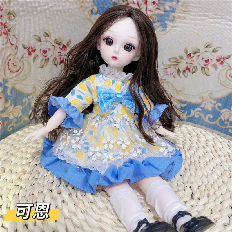 30cm Fat Doll 12 Moveable Joints 1/6 Girls Dress 3D Brown Eyes Toy with Clothes Shoes Girls Toys Children Gift 251107 - view 5