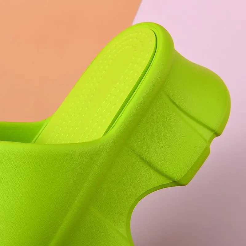 New 5.5cm Foot Sliding Block for Womens Summer Garden Womens Sliding Block Flip up Womens Platform EVA Sliding Block Outdoor Beach SlippersXJ250407