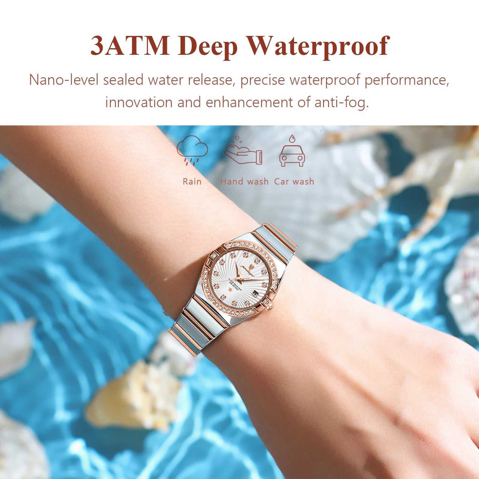 Poedagar Luxury Womens Watch Waterproof Luminous Date Stainless Steel Womens Quartz Watch Elegant and Simple Womens WatchT250408