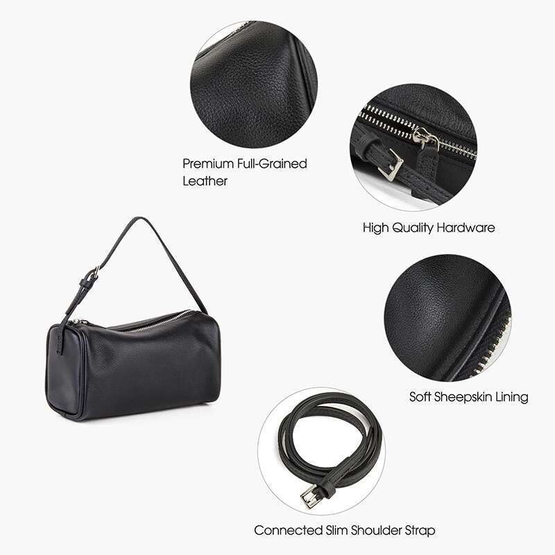 Donna-In Natural Cowhide Handbag For Women Genuine Full Grained Leather Top Handle Bag With Shoulder Strap Ing Sheepskin