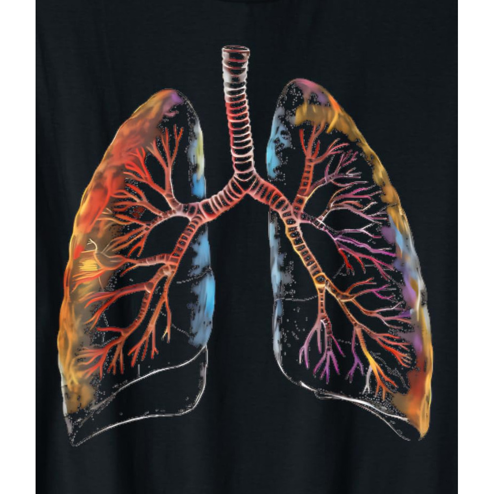 T shirt for Mens Lungs Anatomical Color for Doctors and fans of Breathing Graphic Tee Casual Tops Clothes Short sleeve