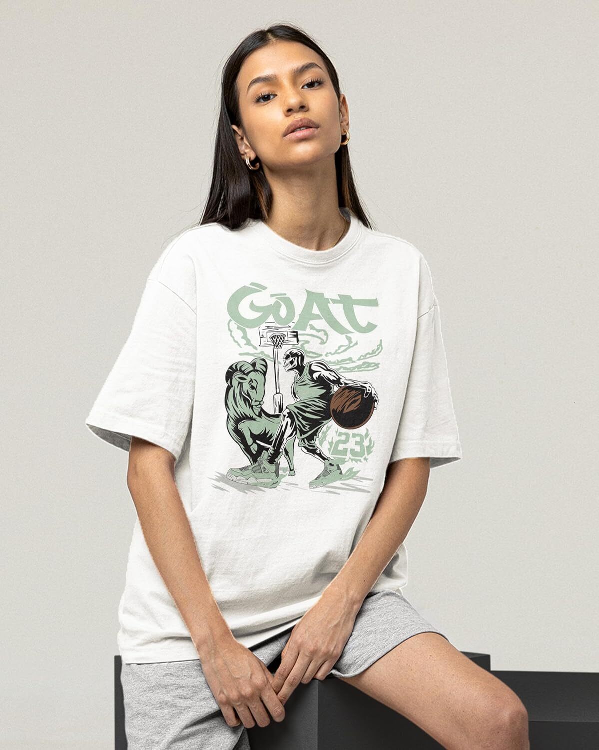 T shirt for Mens AJ 4 Abundance 4s Seafoam Shirt, The Goat 23, Shirts Match Sneakers 2D Sneaker Graphic Tee Casual Tops Clothes Short sleeve