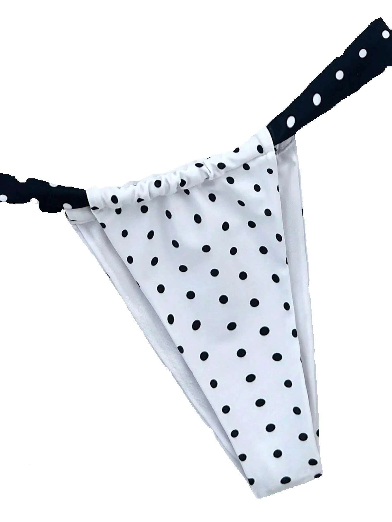 European and American polka dot bikini, solid color stitched swimsuit, split style, women's, new series