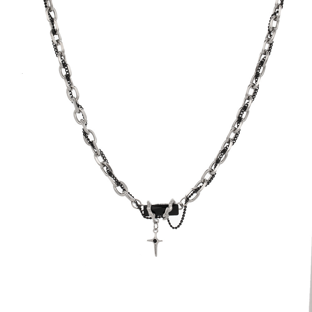 Niche Wrapped Black for Men, Titanium Steel, Neutral, Hip Hop, Trendy, Cool, Personalized, Men's Necklace