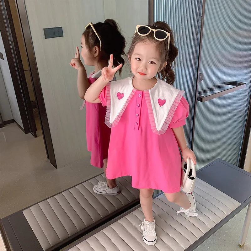 Girls Korean Style Fashionable Princess For Children Summer Dress Little Girl Baby 250408