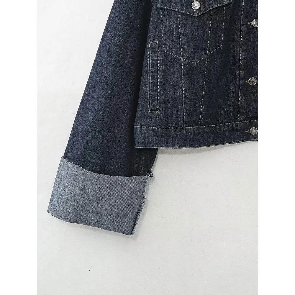 Willshela Womens Fashion Pocket Denim Solid Jacket Collar Long Sleeve Femle Chic Set 250407