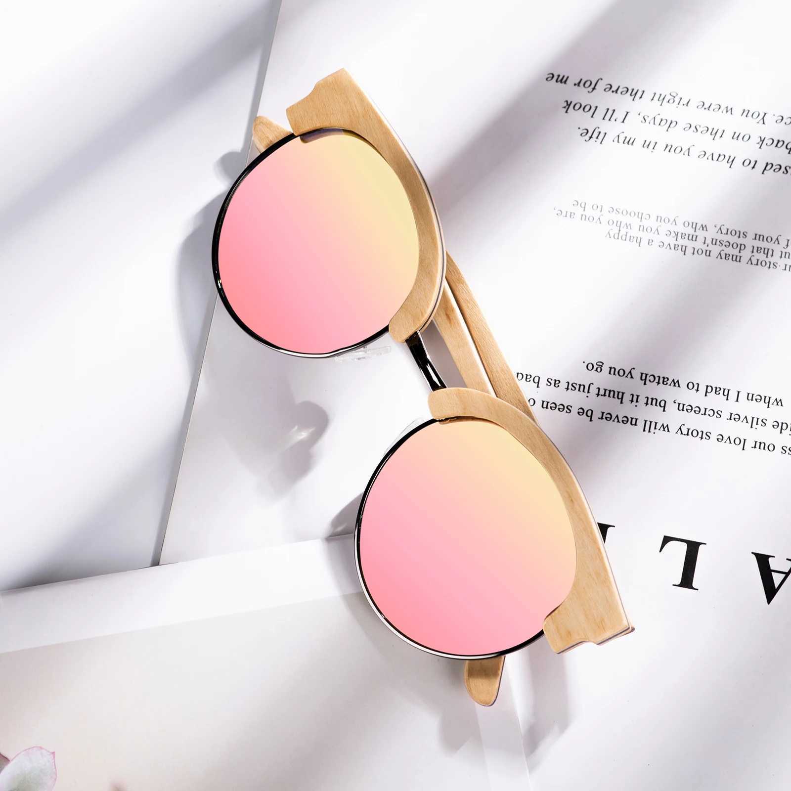 BOBOBIRD Wood Sunglasses Half Frame Vintage Sunglasses Polarized Mens Womens Luxury Outdoor Eyewear Gifts for Friends NEW In W250408