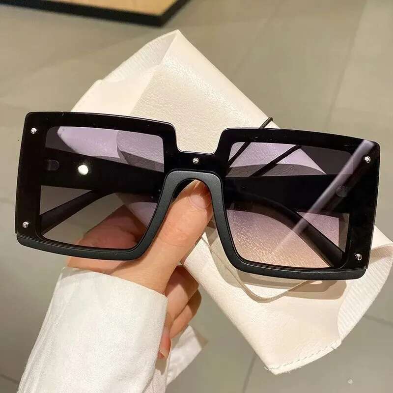 Square Oversized One-pieces Sunglasses Men Women Trendy Gradient Goggle Eyewear Fashion Brand Design Sun Glasses
