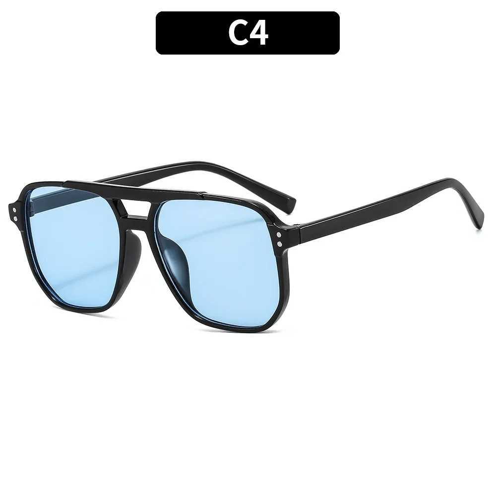 Leonlion Punk Double Bridge Sunglasses Women Square Vinatge 2024 Eyewear Women Retro Simple Sun Glasses Women Gafas De Sol MujerC250411