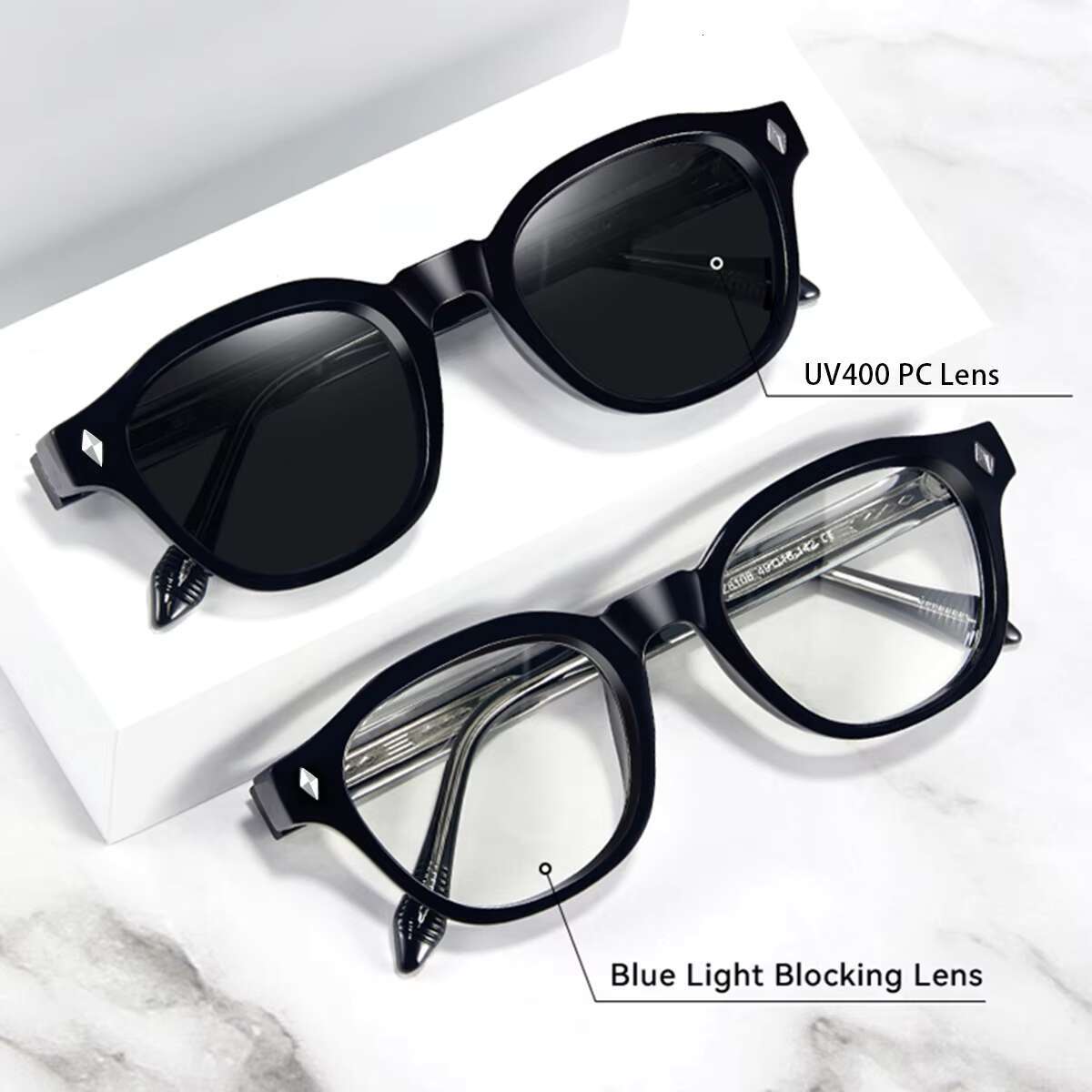 One Shop Hot Selg Fashion Square Polarized Round Unisex Sunglasses Retro Sun Glasses