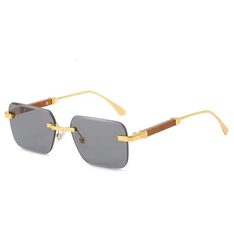 Factory Direct Supply Men's Anti Uv Frameless Fashionable Square Sunglasses Small Rectangle Unisex Shades Designer Sunglasses