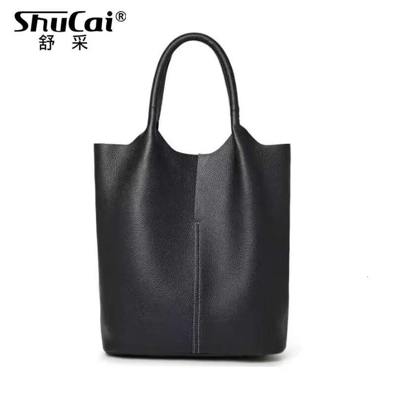 Genuine Women's Bucket New Soft Leather Handheld Shoulder Fashion Female Large Capacity Tote Bag