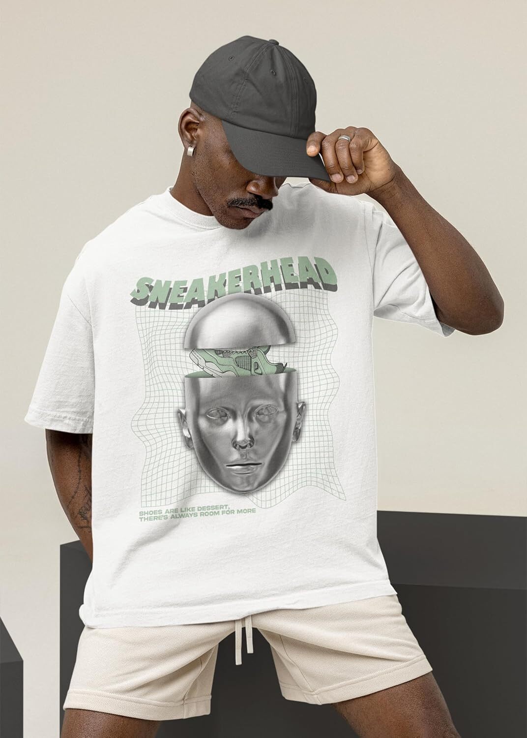 T shirt for Mens AJ 4 Abundance 4s Seafoam Shirt, Y2k Sneakerhead, Shirts Match Sneakers 2D Sneaker Graphic Tee Casual Tops Clothes Short sleeve