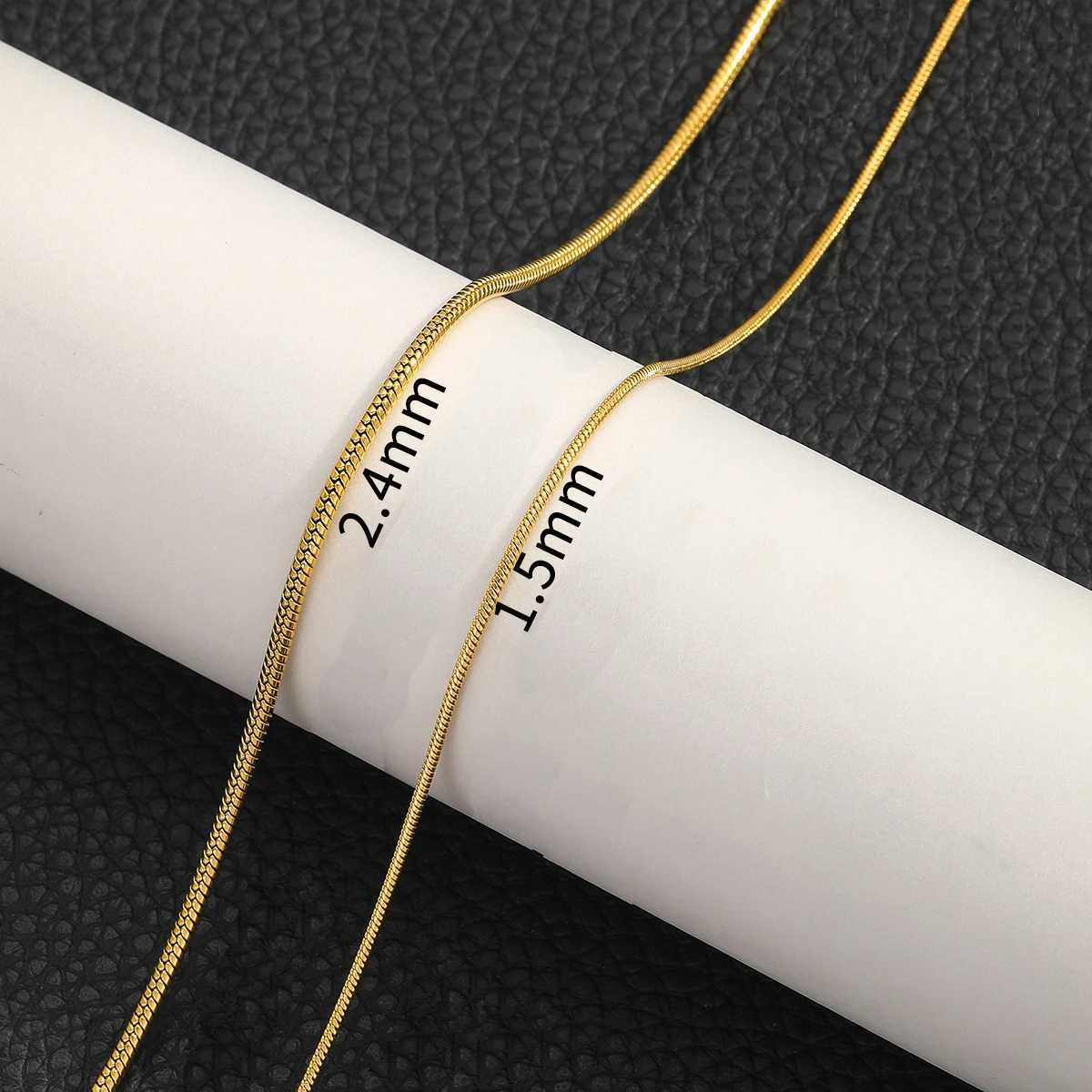 Dainty Snake Chains Stainless Steel Necklace Gold Plated Clavicle DIY Long Choker Necklaces Jewelry for Women Men Statement 35CMC250407