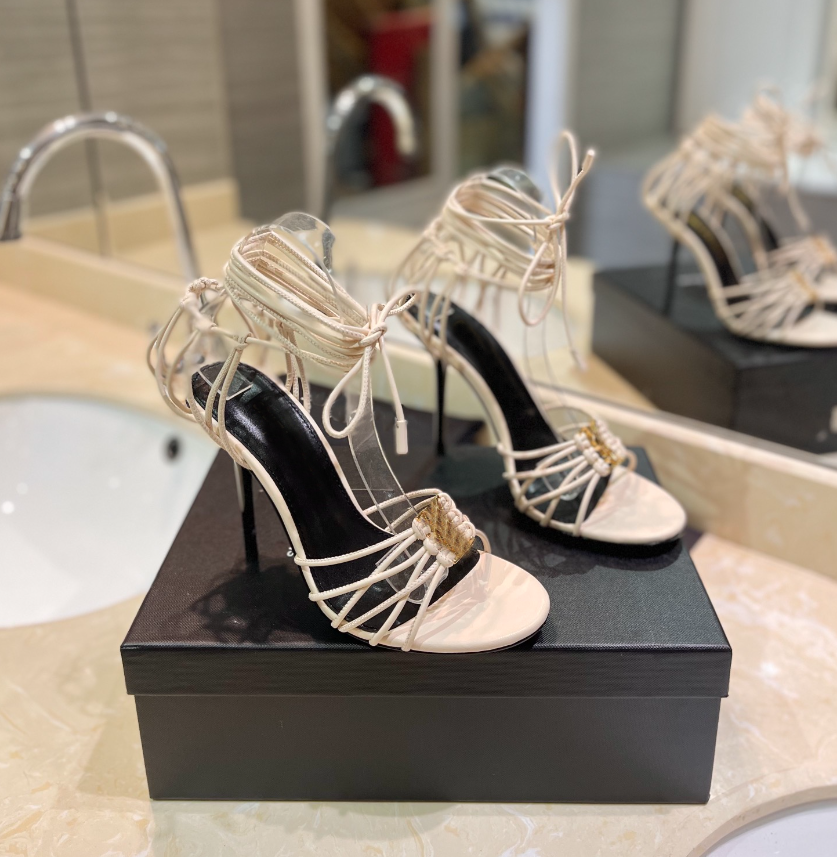 Designer Sandal Jota strappy Blake derby shoes Babylone Leather Sandals Shoes Round Open Toe Lace-up Knotted Stiletto Heel Girl High Heel Ankle Strap