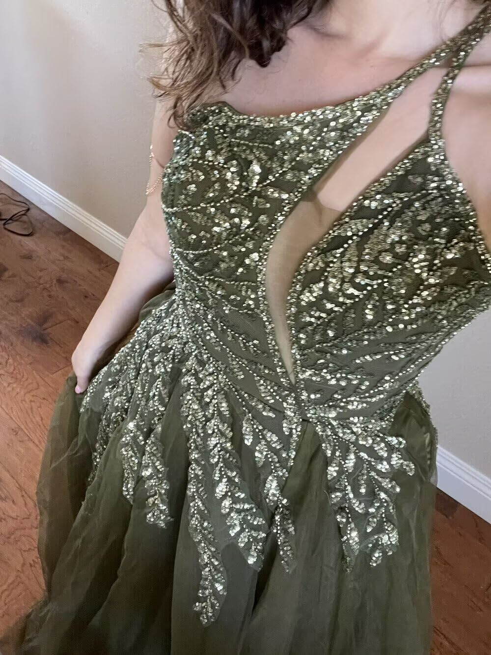 Long Prom Dresses Elegant One-Shoulder Sequins Beading Split Tulle Lase-up A-Line Plus Size Formal Occasion Evening Party Gown Pd12