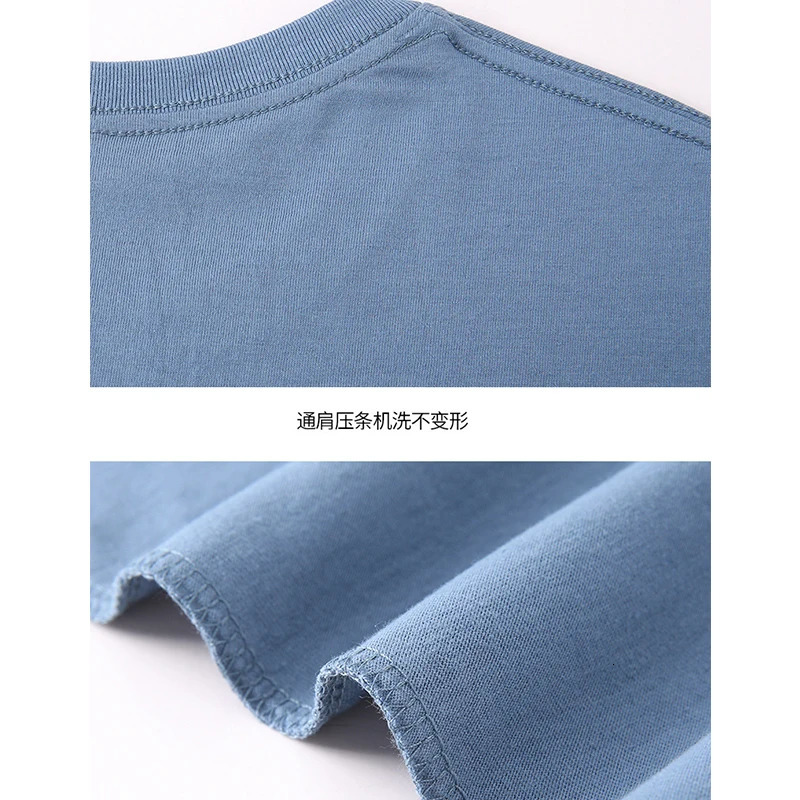 Long sleeved mens 100% pure cotton T-shirt top mens autumn basic solid color T-shirt womens casual fit size M-5XL mens 250402