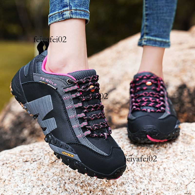 Top Summer American Foreign Trade Leather Outdoor Shoe Men' Shoe Mountaineering Shoe Women' Shoe Waterproof and Anti lip Hiking Shoe Tourit 