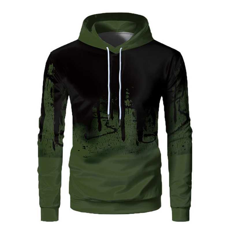 Mens sweater new outdoor sports digital 3D printing hooded sweater couple baseball set loose mens clothing casual top W250408