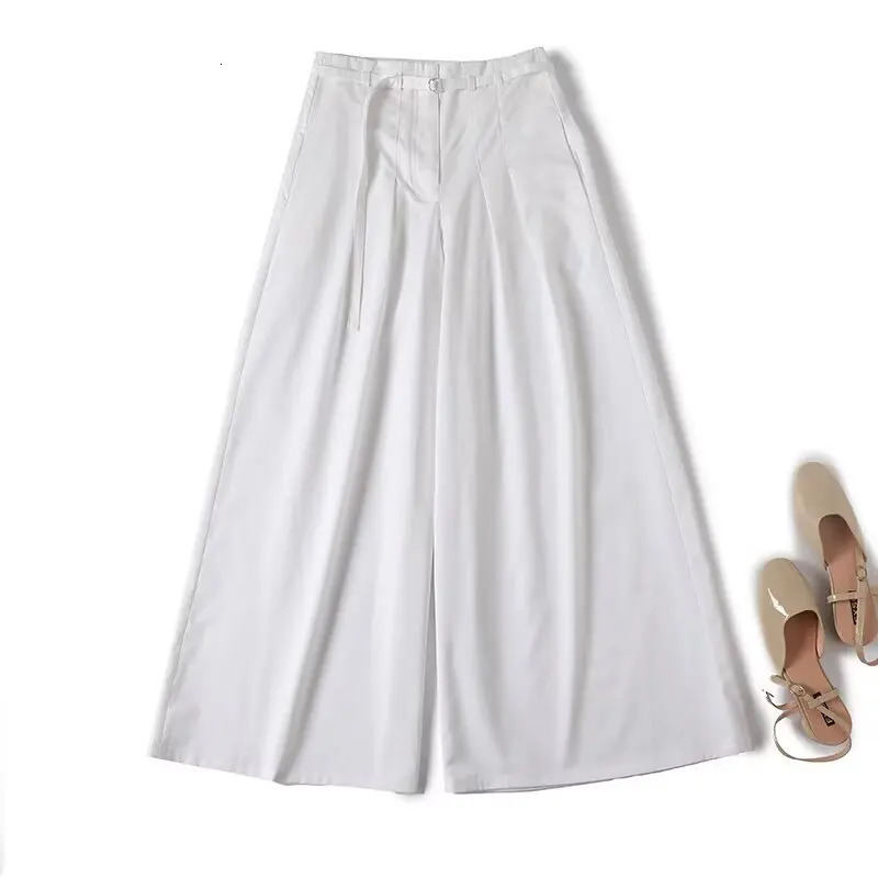 UNIZERA Womens High Waist Slim Minimum Solid Color Wide Leg Pants with a Spring Style Atmosphere 250407