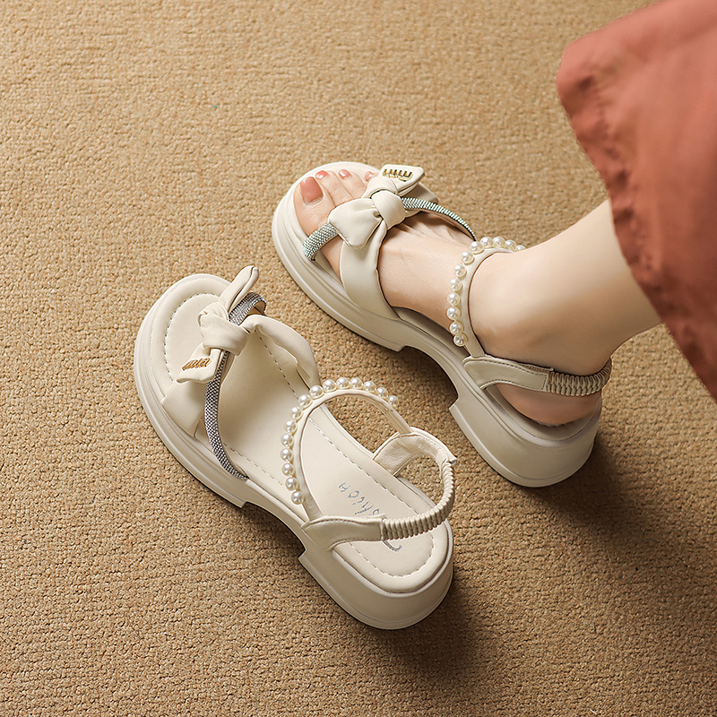 2025 New World Women's Shoes Pearl Sandals Summer New Designer Multi functional Fairy Matching Skirt Roman Beach1