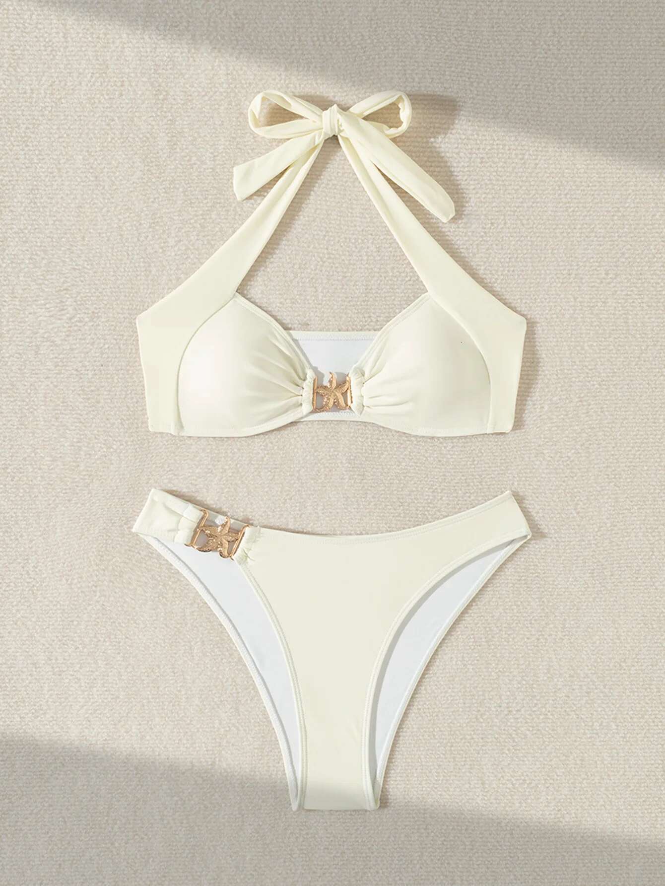 Dongdumaoyi Sexy Starfish Designer Bikini Set Women White Push Up High Waist Swimsuit Beach Cut Out Bathing Suit Two Piece Swimwear
