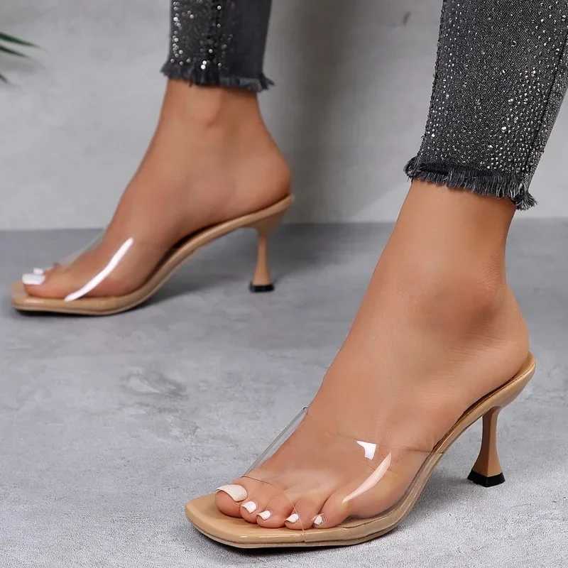 Summer New Fiable Womens High Heel Sandals Lightweight N-Slip Outdoor Sexy Womens Sandals Large Size 43XJ250407