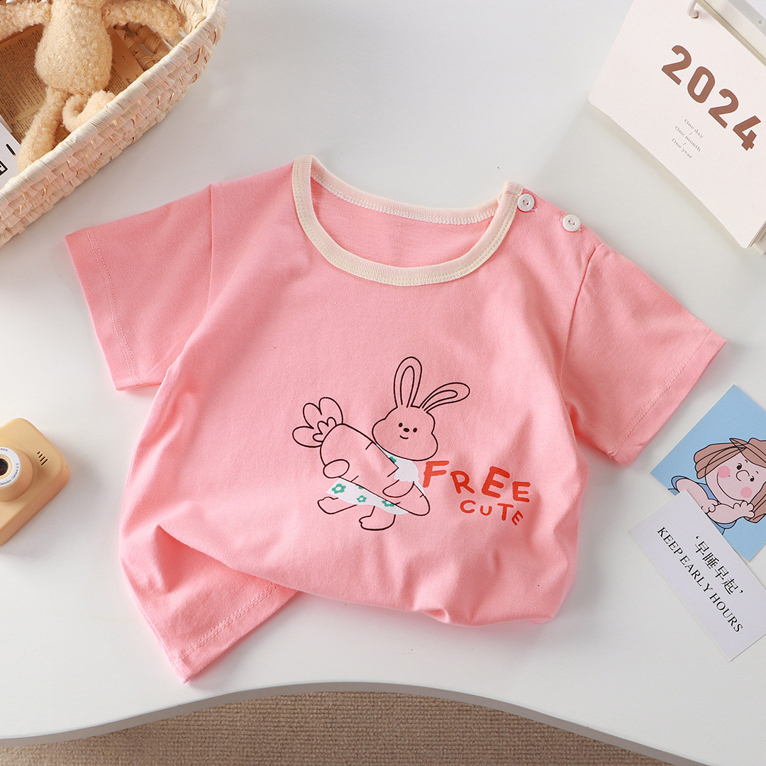 Ddmyshoesvip New T Shirt Pure Cotton Girls Short Summer A Class Half Sleeved Baby Sweat Absorbing Children S Clothing