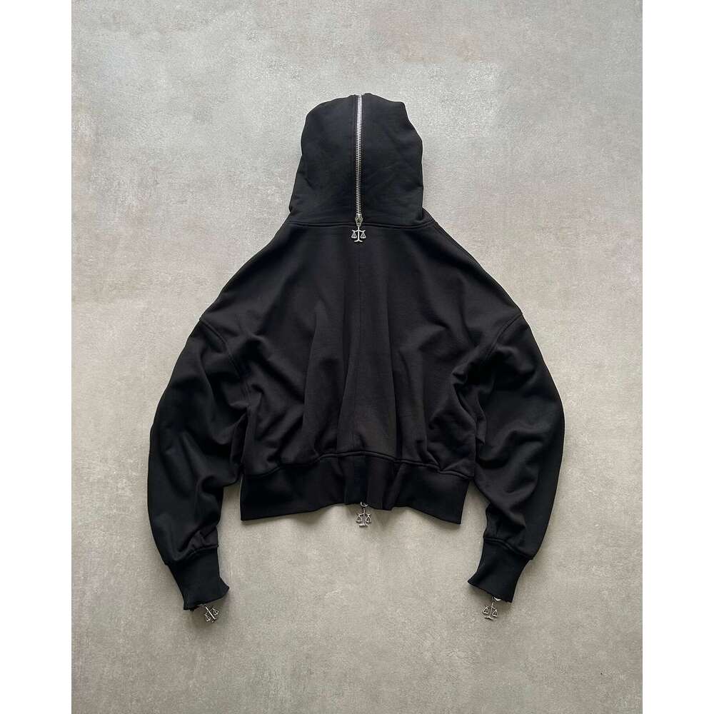 American Fashion Full Zipper Design Unisex Three Dimensional Embroidered Pattern Simple Hoodie