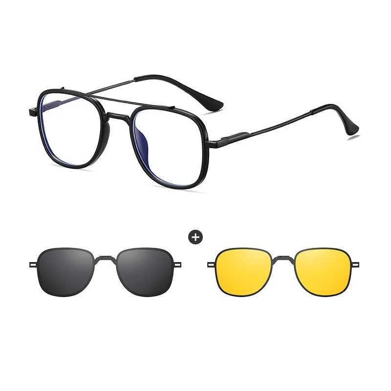 COHK Metal 3-in-1 new folding magnet clip on eyeglass frame trend polarized sunglasses mens optical computer glasses UV400 W250408