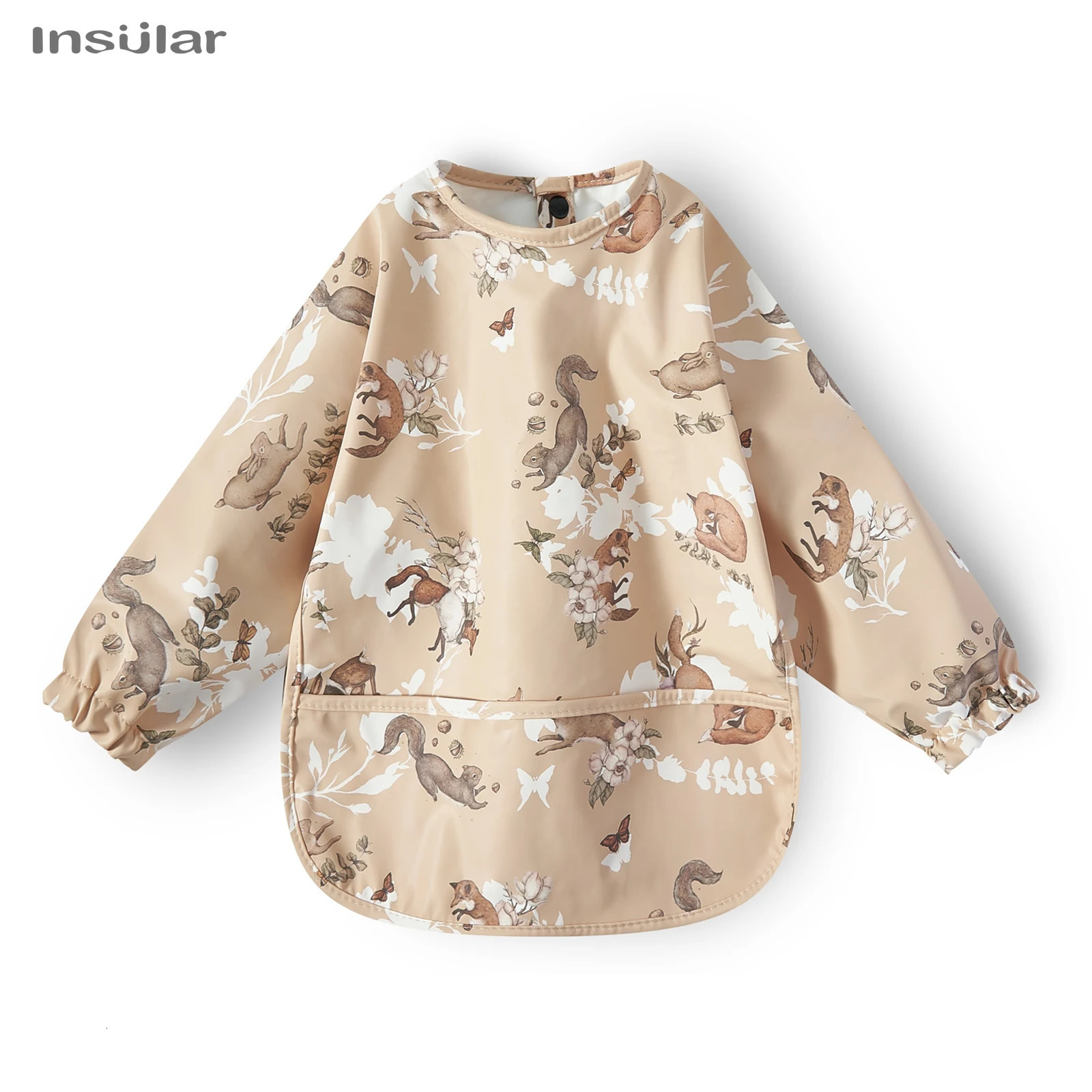 Children Feeding Aprons Long sleeve Baby bib with Pocket Full Cover Baby Bibs with Pocket waterproof long sleeve bibs 250408