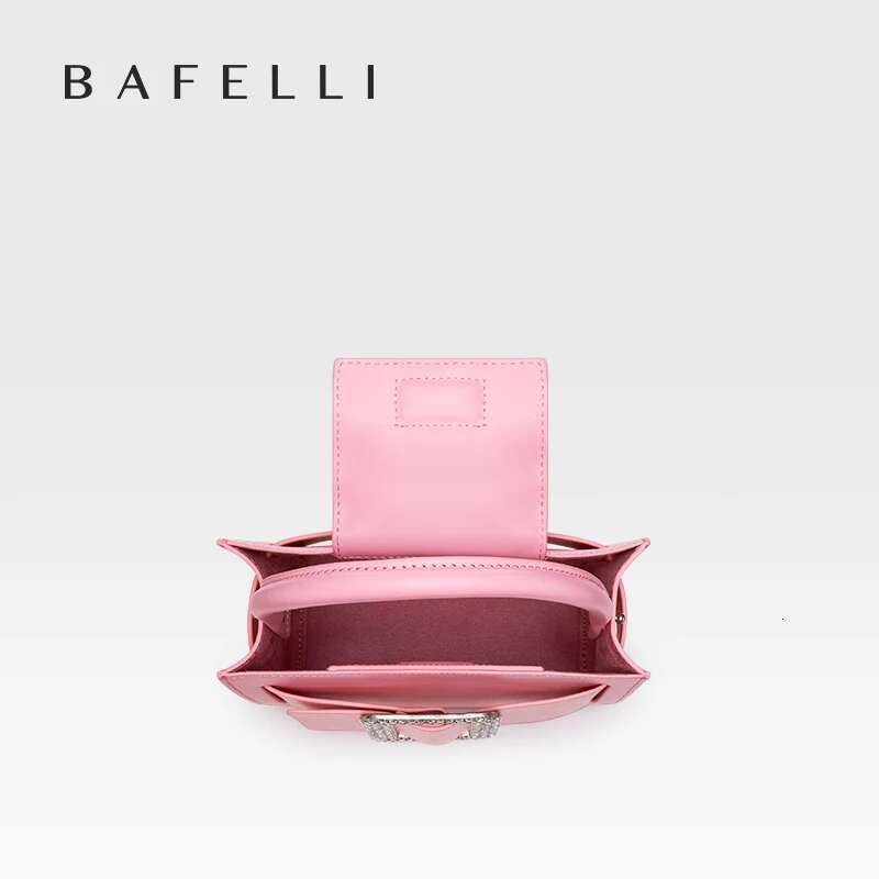 Women's Bags BAFELLI 2023 NEW WOMEN'S FASHION PINK EVENING HANDBAG SHOULDER BOXY BAG CASUAL PURSE BRAND DESIGNER LEATHER TREND LADY