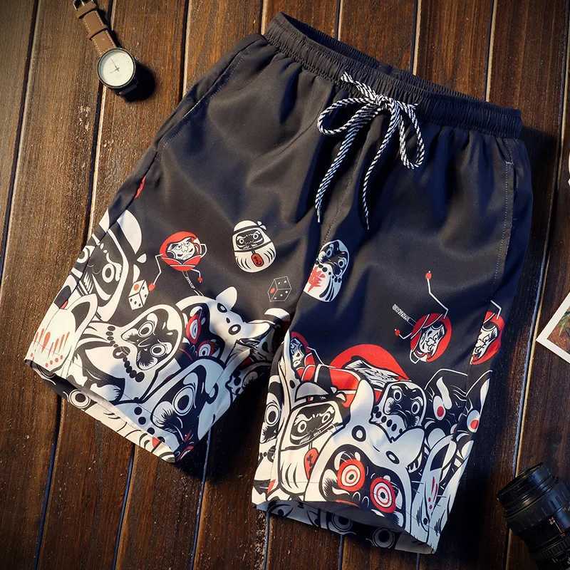 Mens fashionable summer beach shorts fun 3D printed shorts mens swimwear street loose and breathable beach shortsXJ250407
