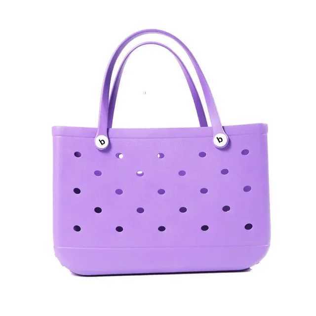 M/L/XL Fi Beach Bag EVA Rubber Waterproof Storage Basket Travel Shopping Handbag Warm Shopper Solid Color Handbag Y250409scx