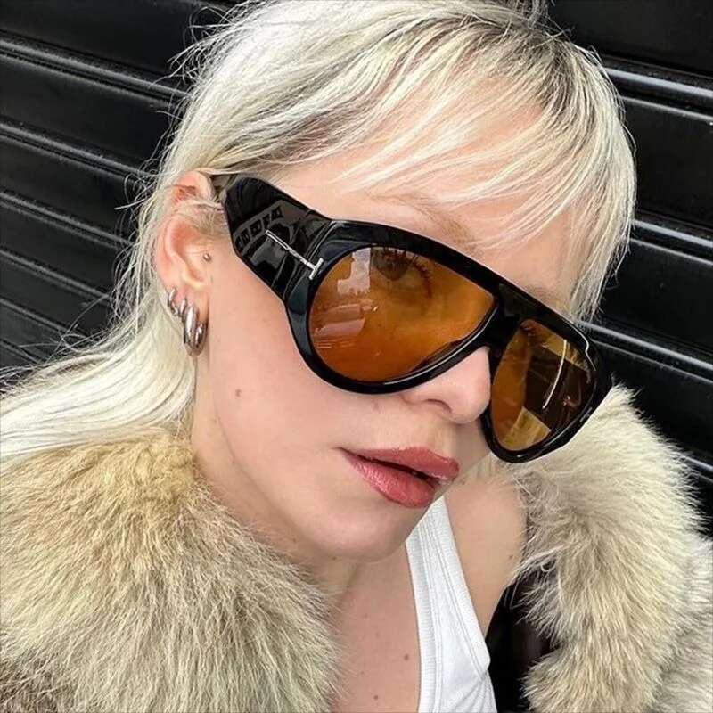 New Vintage Woman Oval Shape Sunglasses Brand Designer Sun Glasses Trendy Street Shoot Shades Eyewear UV400 Gafas De Sol