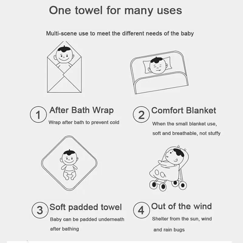 Baby Bath Towel Soft Warm Sleeping Swaddle Wrap for Girl Boy Coral Fleece born Blanket Toddler Hooded Baby Stuff Bathrobe 250408